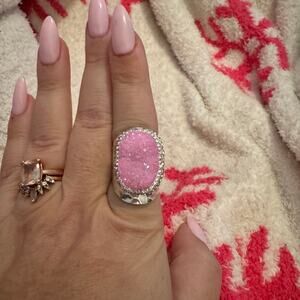 Pink western adjustable ring